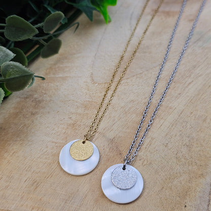 Collier Océane médaille pailletée