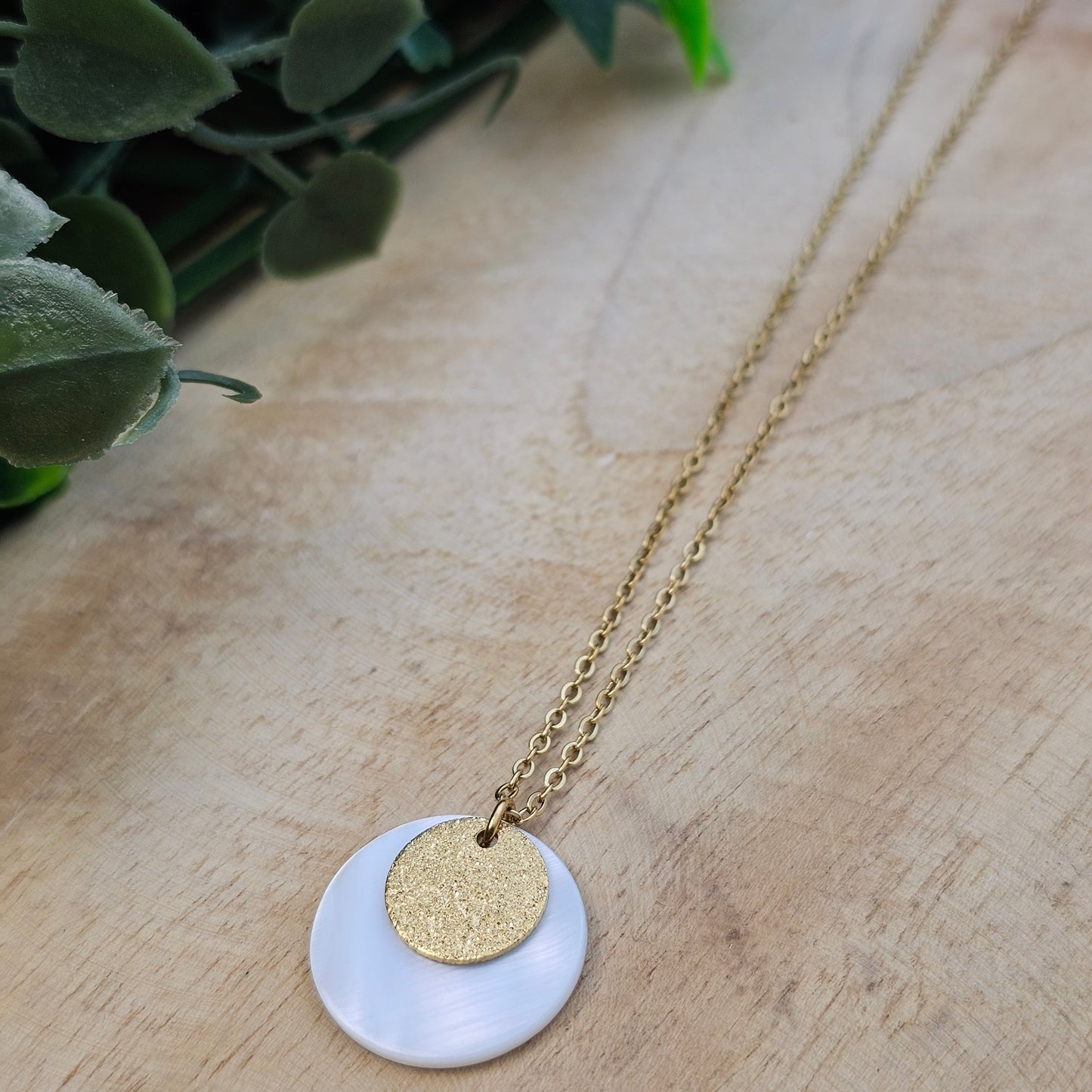 Collier Océane médaille pailletée