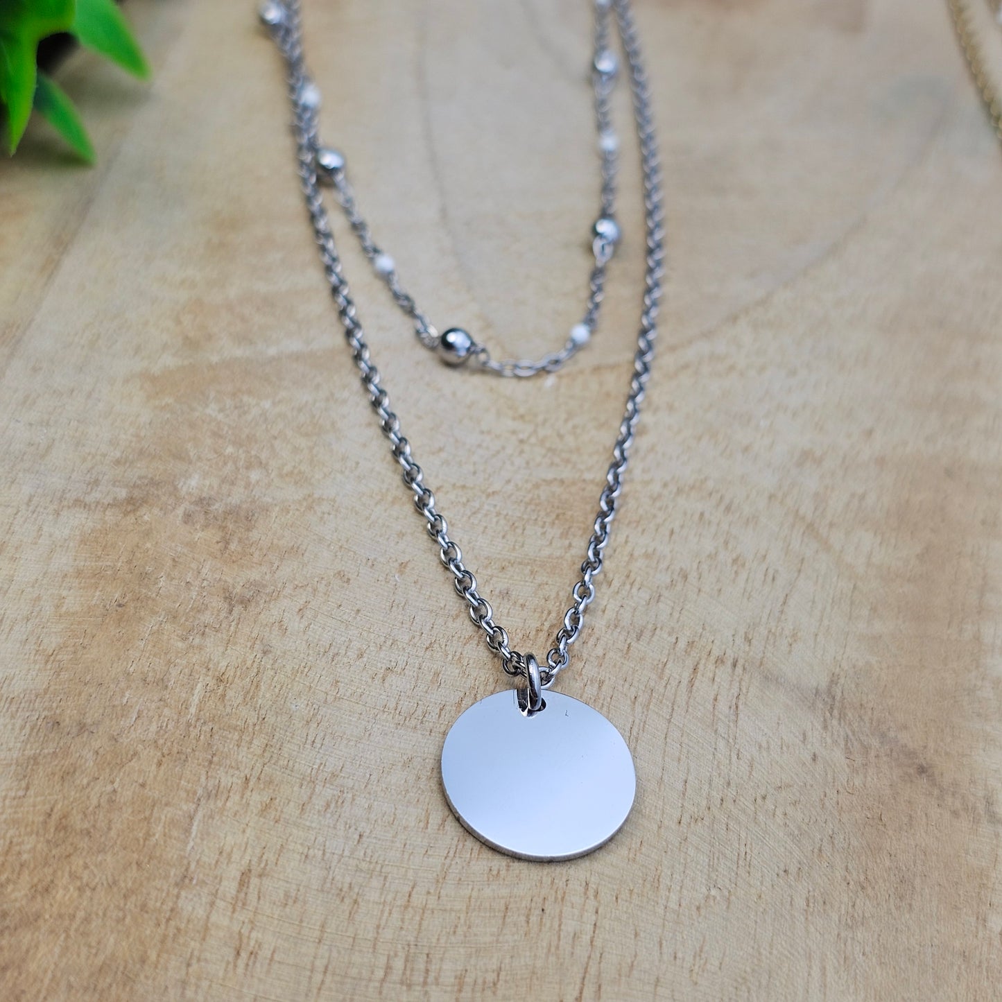 Collier double Ninon argenté