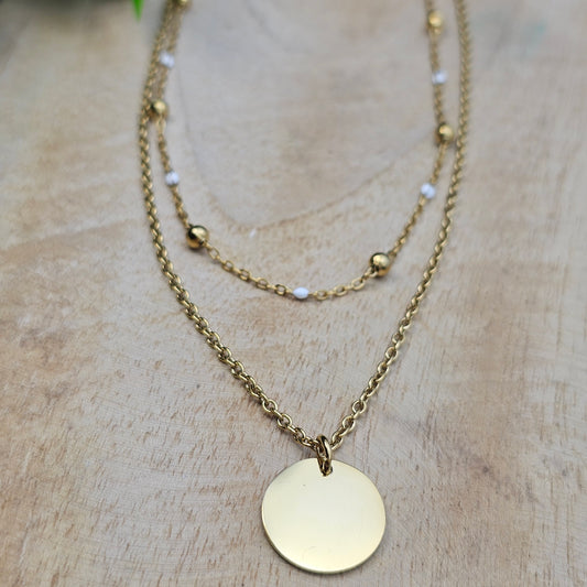 Collier double Ninon doré
