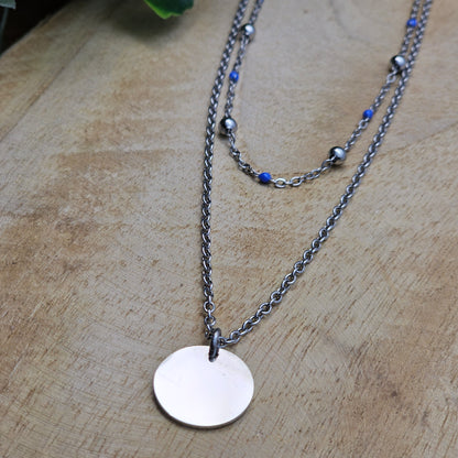 Collier double Ninon argenté