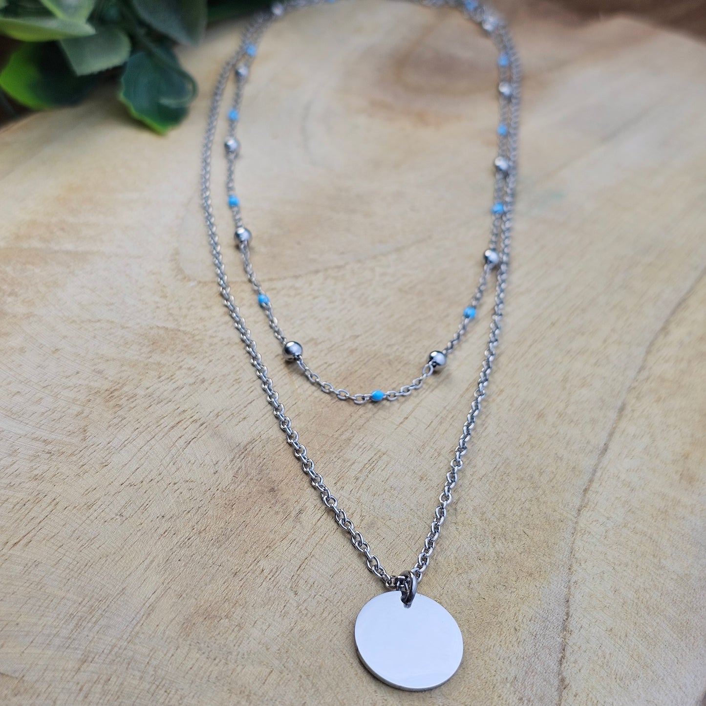 Collier double Ninon argenté