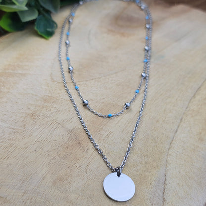 Collier double Ninon argenté