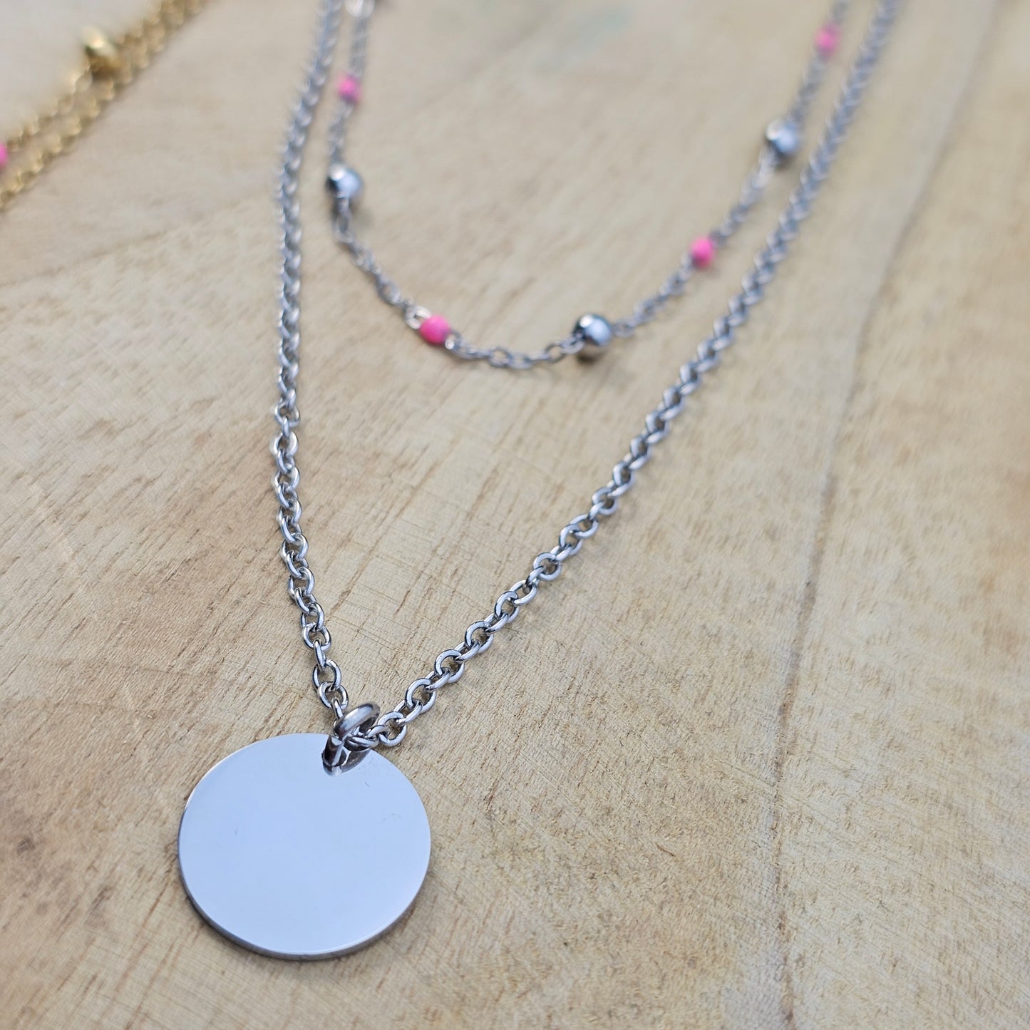 Collier double Ninon argenté