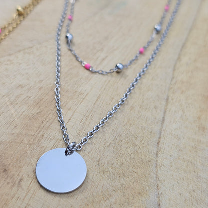 Collier double Ninon argenté