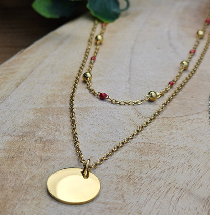 Collier double Ninon doré