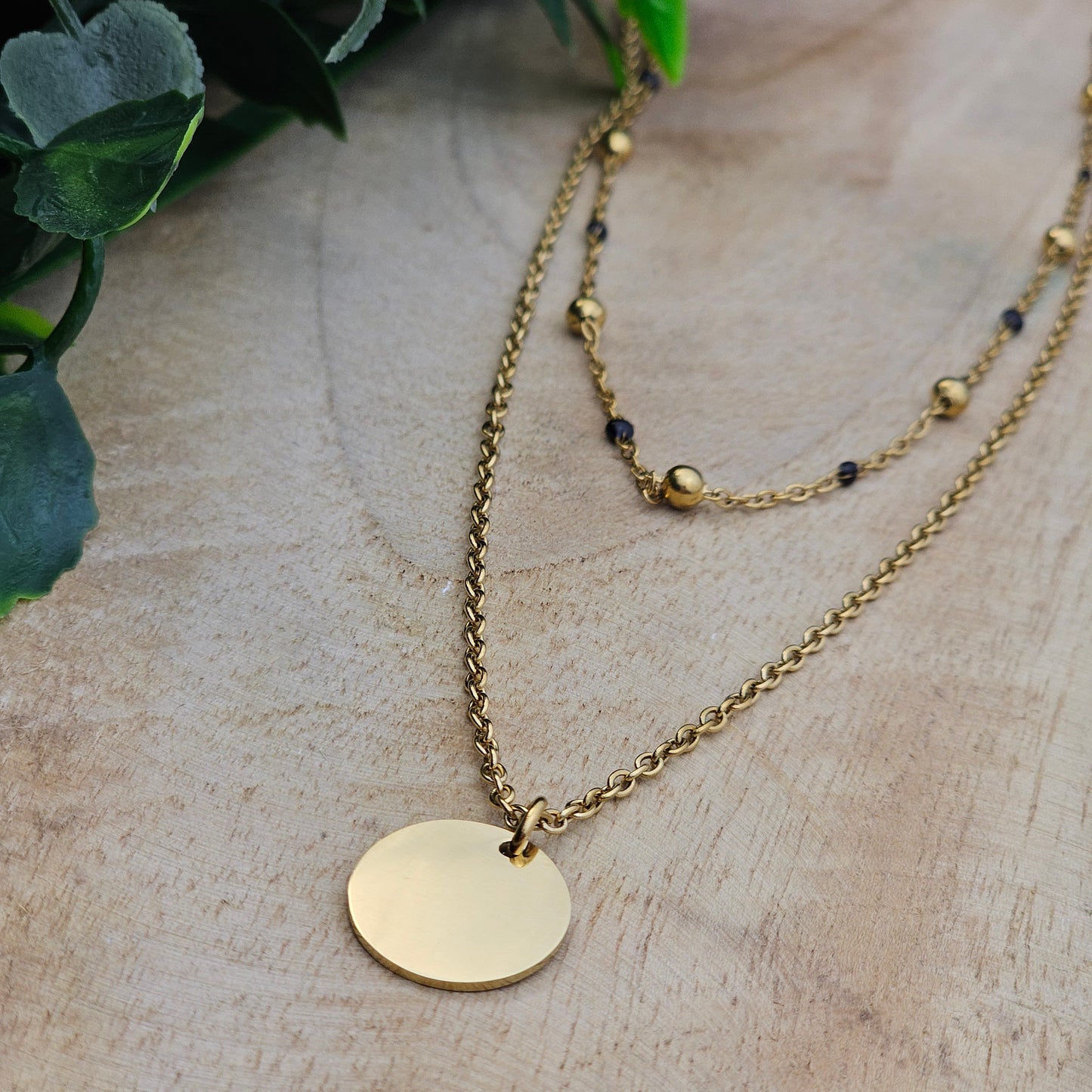 Collier double Ninon doré