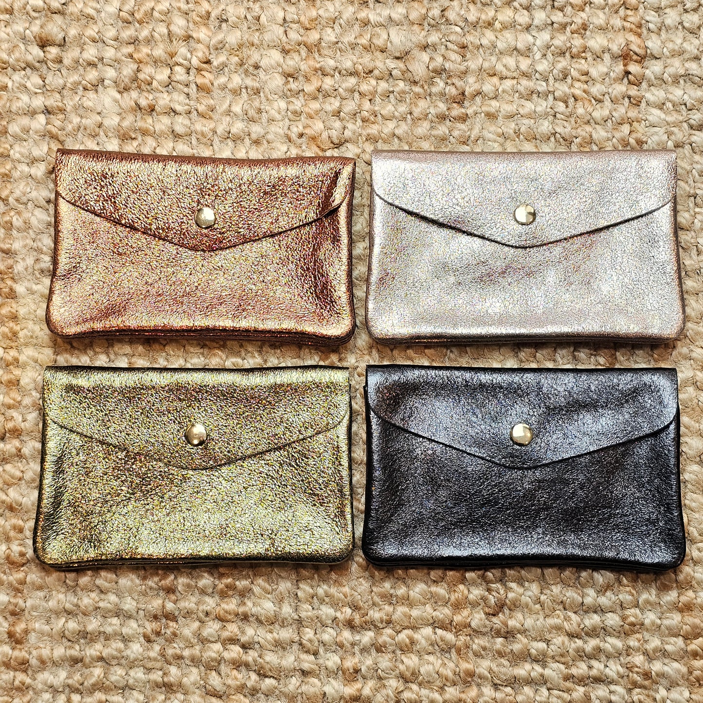 Grand porte monnaie en cuir noir