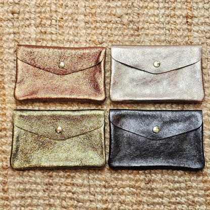 Grand porte monnaie en cuir noir