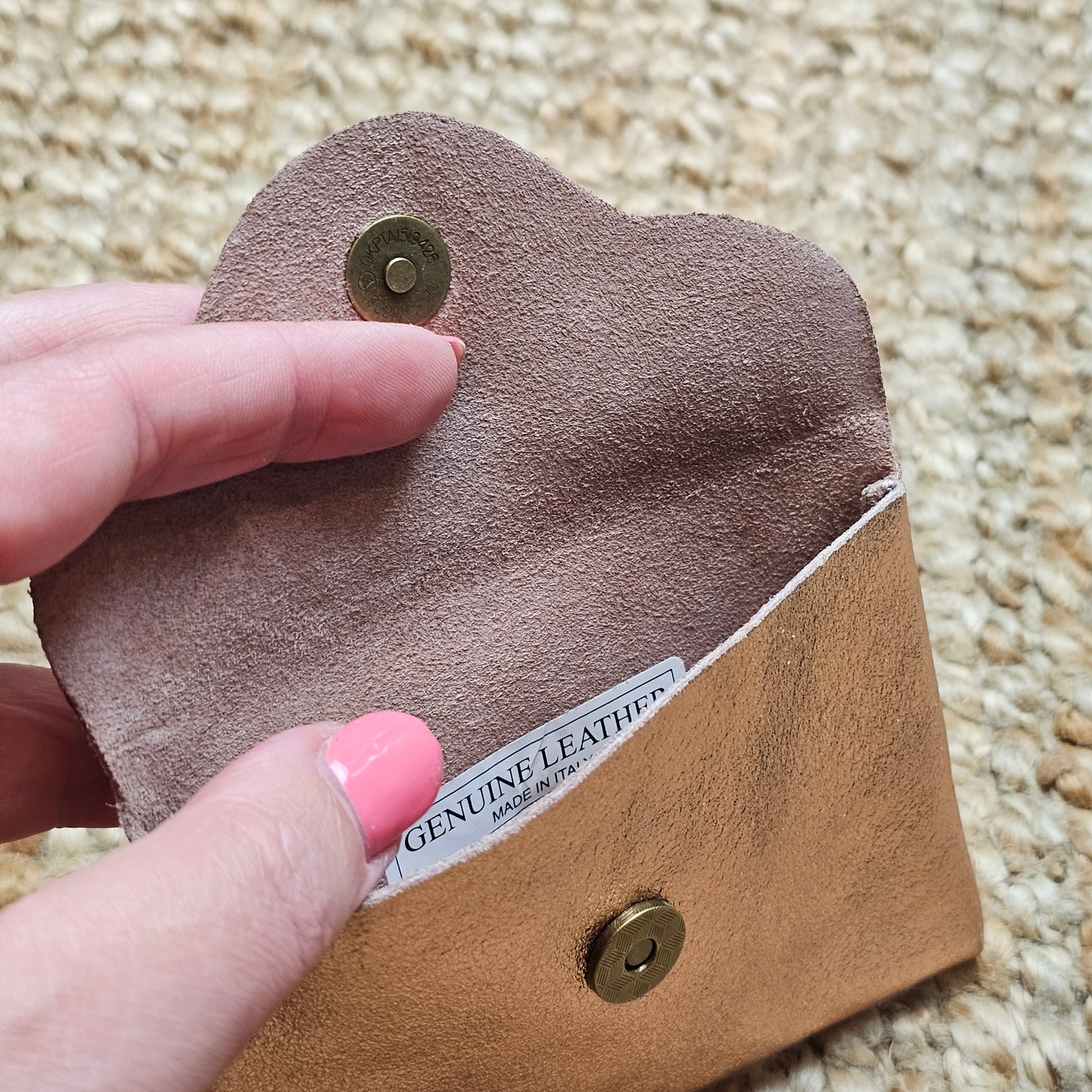 Petit porte monnaie en cuir rose gold