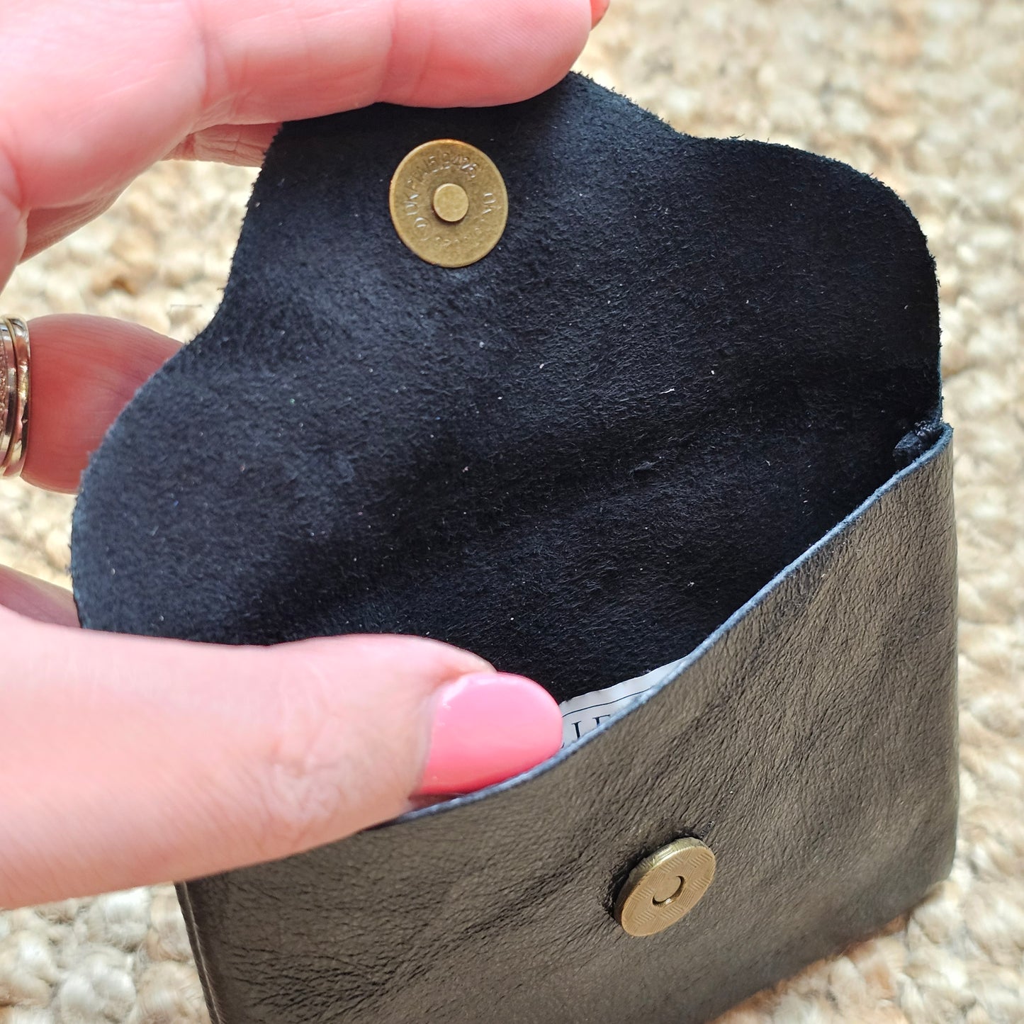 Petit porte monnaie en cuir noir