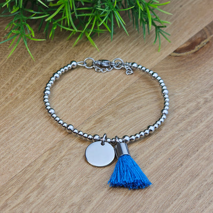 Bracelet Marjolaine médaille et pompon