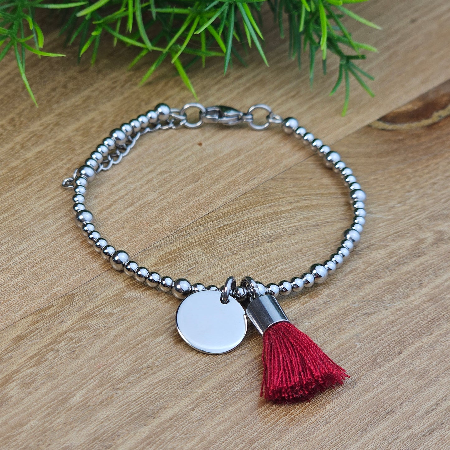 Bracelet Marjolaine médaille et pompon