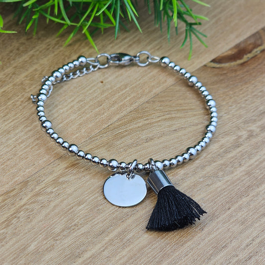 Bracelet Marjolaine médaille et pompon