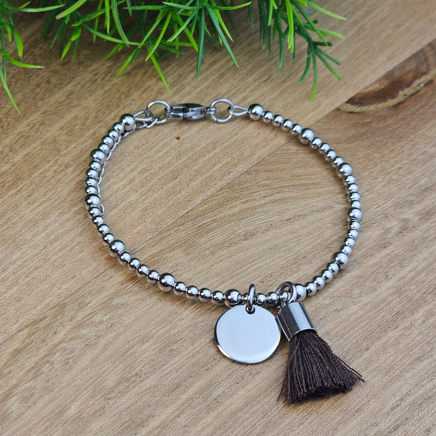 Bracelet Marjolaine médaille et pompon