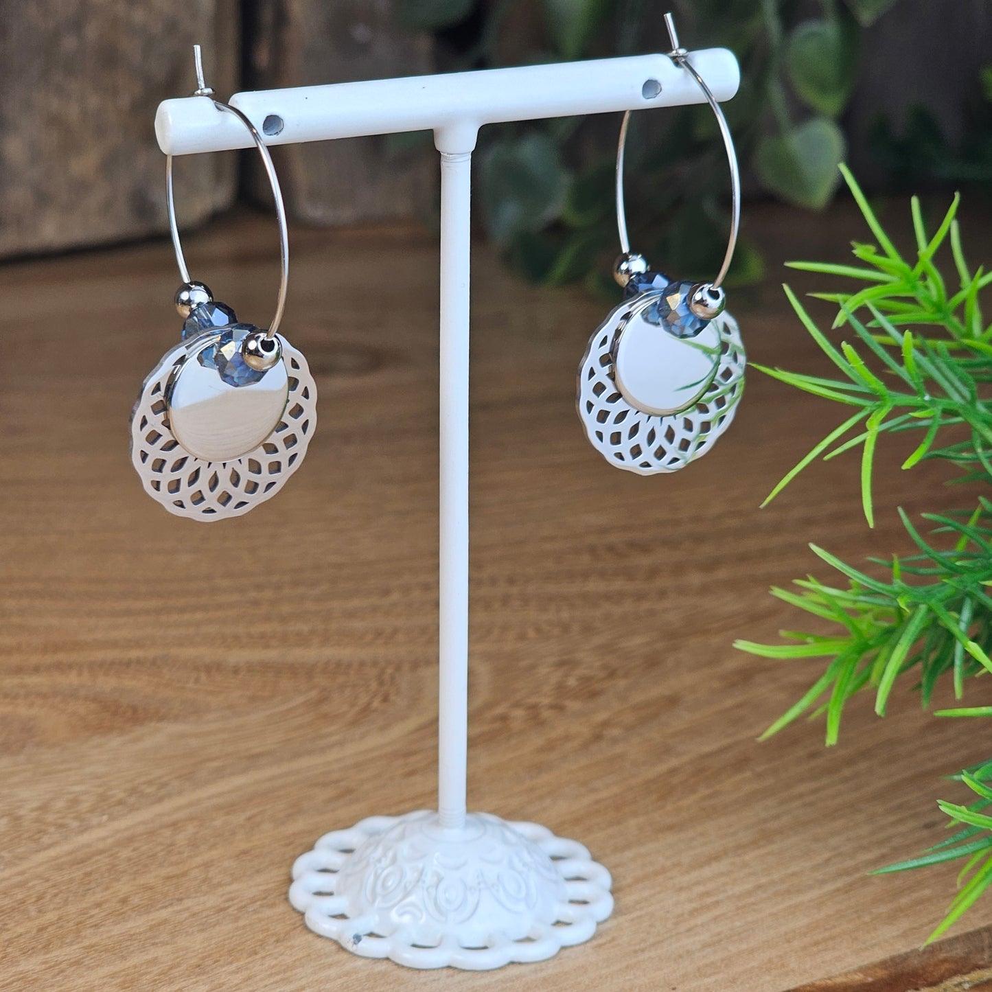 Boucles d'oreilles Cynthia argenté