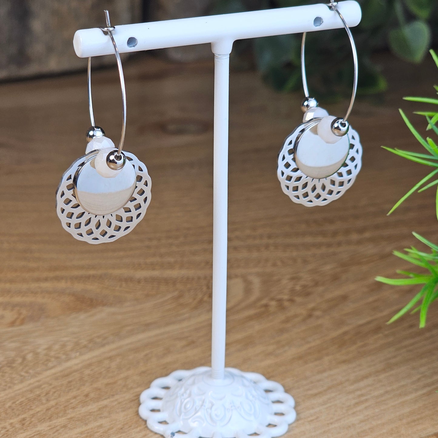 Boucles d'oreilles Cynthia argenté