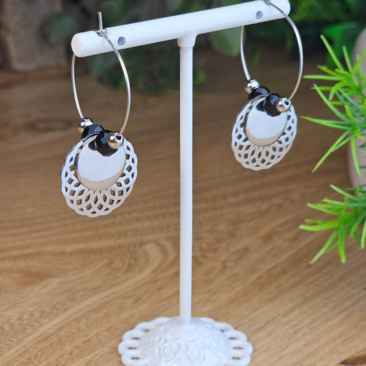 Boucles d'oreilles Cynthia argenté