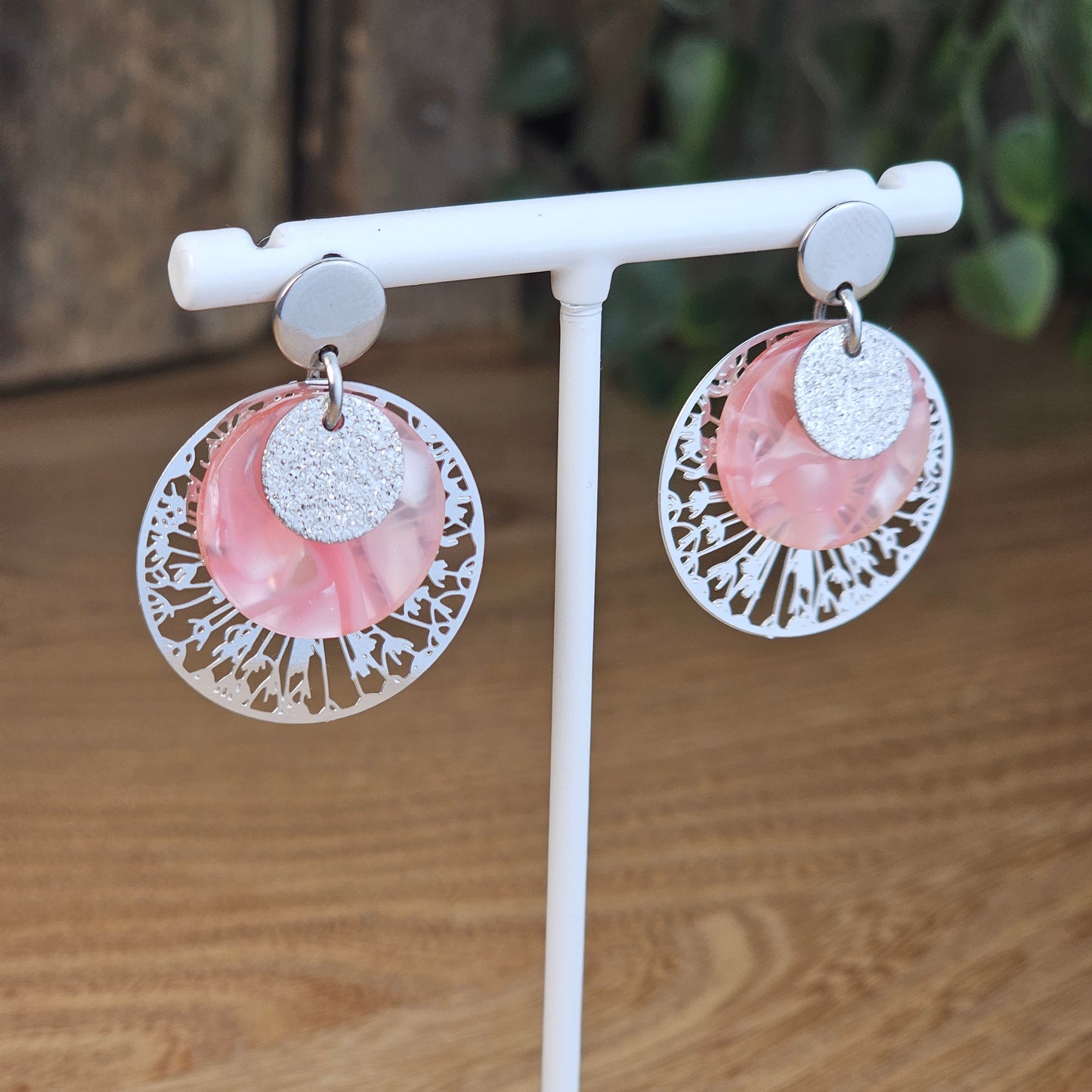 Boucles d'oreilles Janice rose