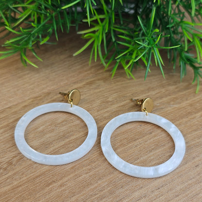 Boucles d'oreilles Louane blanche