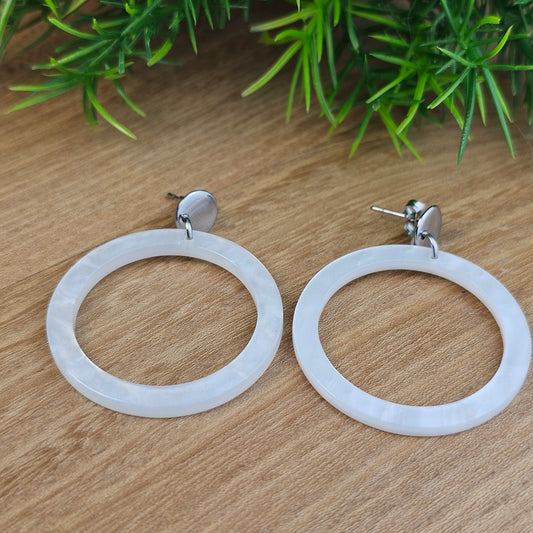 Boucles d'oreilles Louane blanche