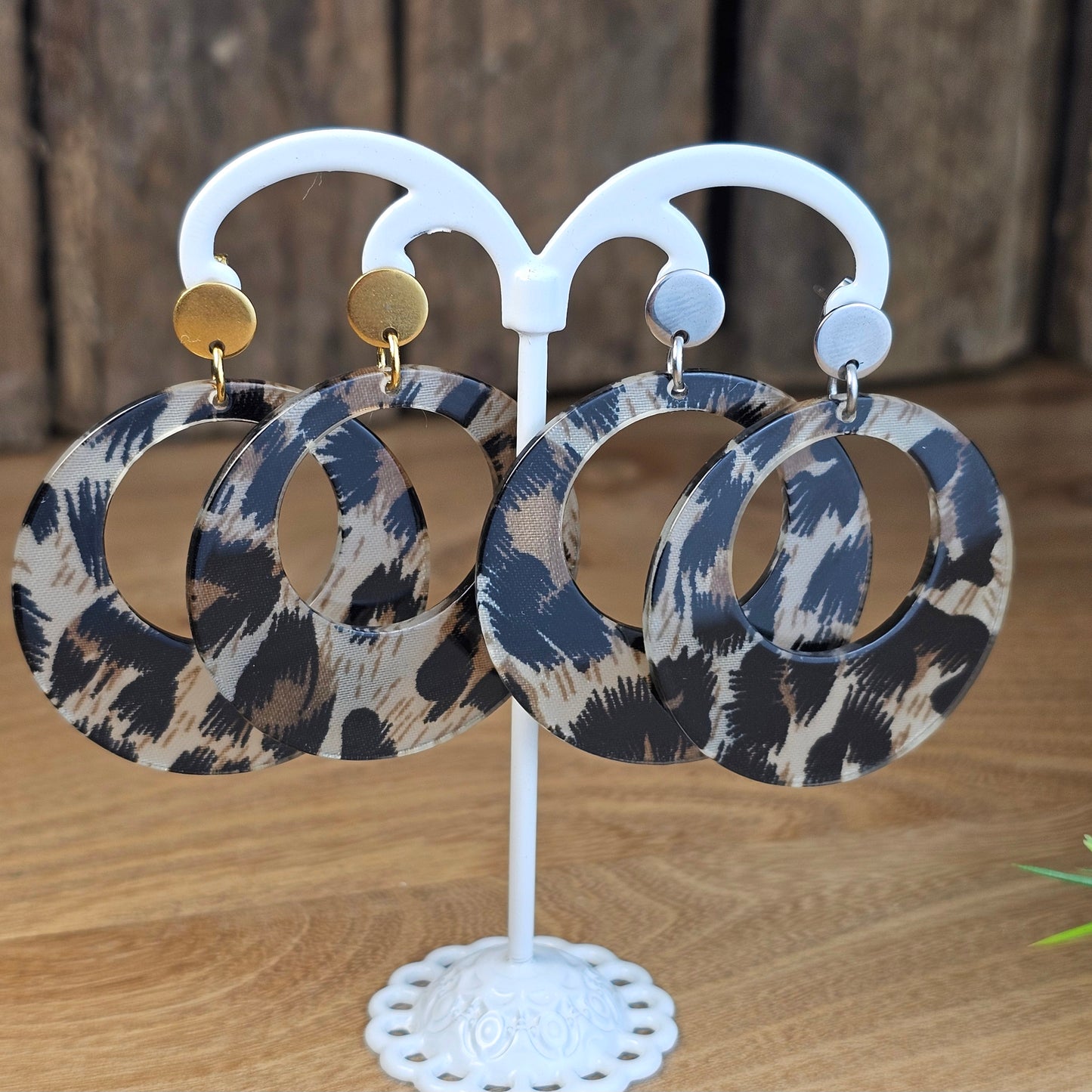 Boucles d'oreilles Sensuane léopard