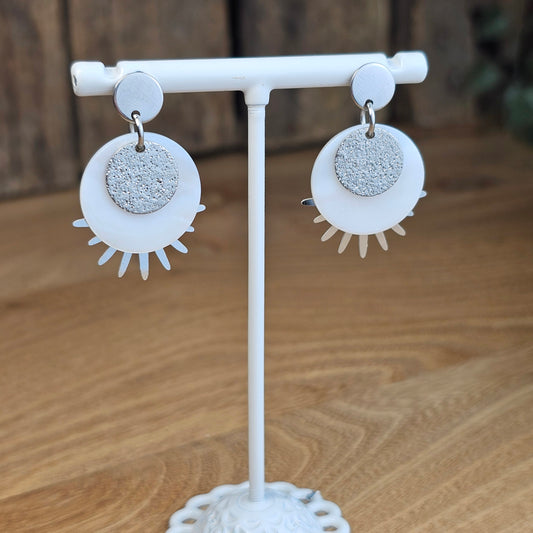 Boucles d'oreilles Norine blanche
