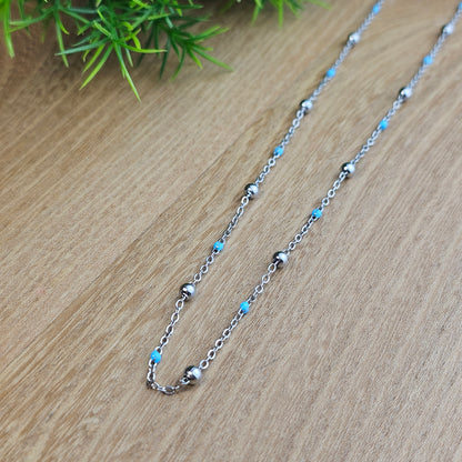 Collier Gwen coloré argenté