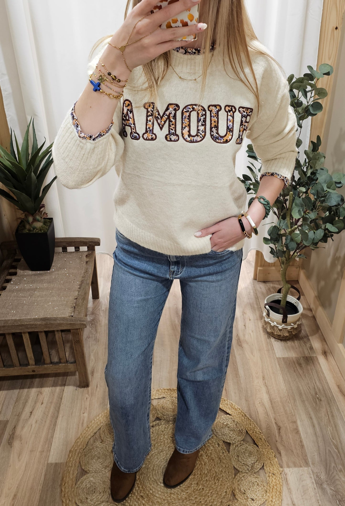 Pull Amour liberty beige