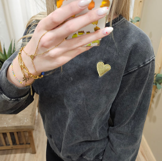 Sweat coeur doré