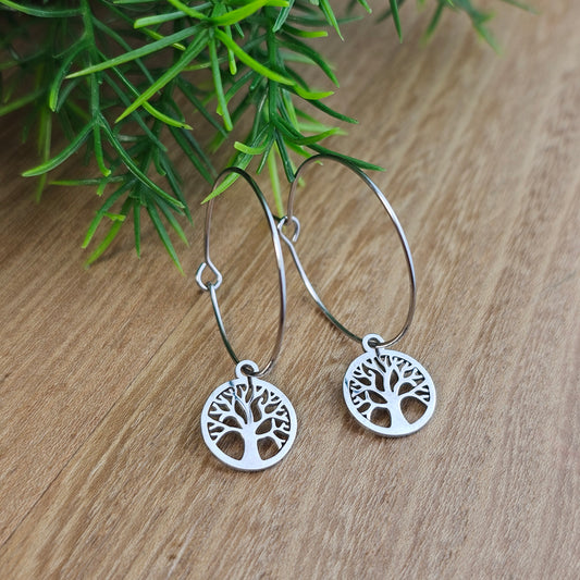 Boucles d'oreilles Angélique argentée