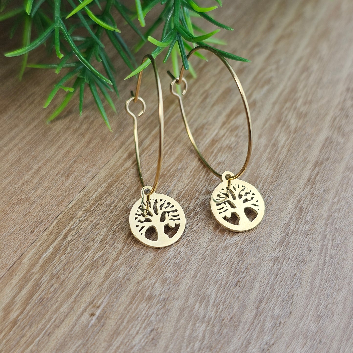 Boucles d'oreilles Angélique dorée