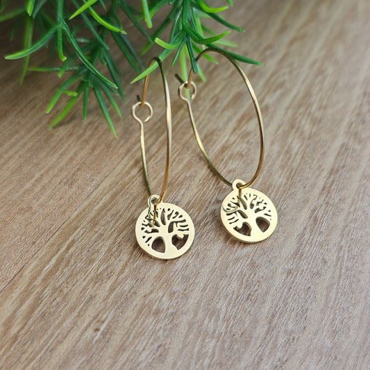 Boucles d'oreilles Angélique dorée