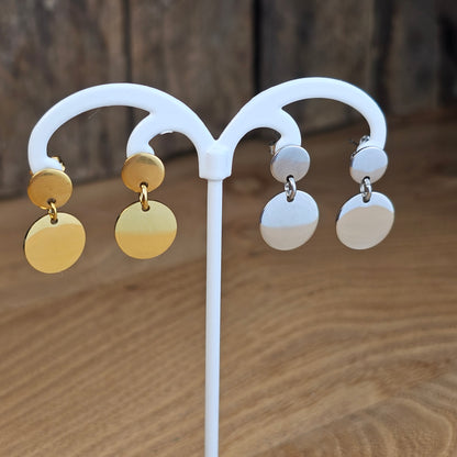 Boucles d'oreilles Suzon médaille lisse
