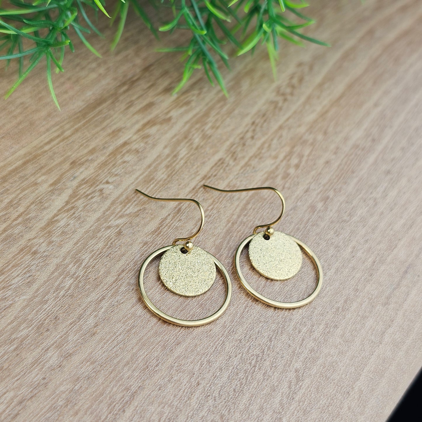 Boucles d'oreilles Jalna médaille pailletée