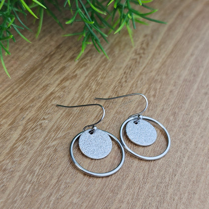 Boucles d'oreilles Jalna médaille pailletée