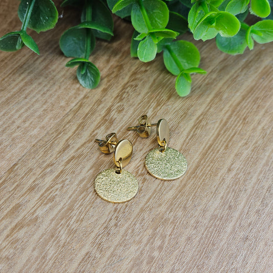 Boucles d'oreilles Suzon médaille paillettée