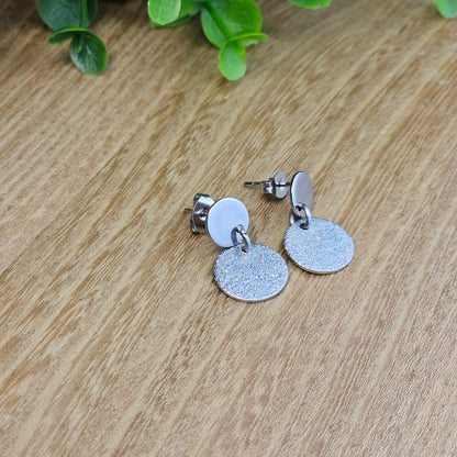 Boucles d'oreilles Suzon médaille paillettée