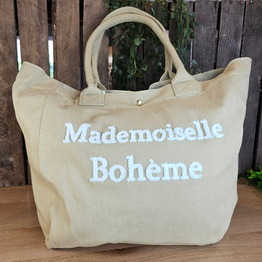 Sac cabas Mademoiselle bohème taupe
