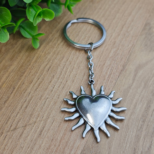 Porte-clés coeur argenté