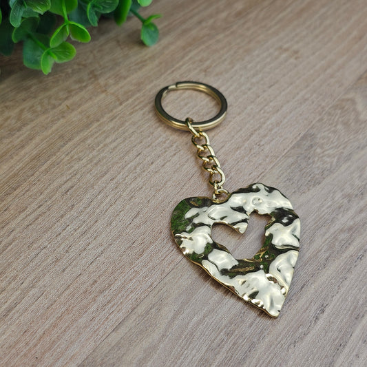 Porte-clés coeur doré