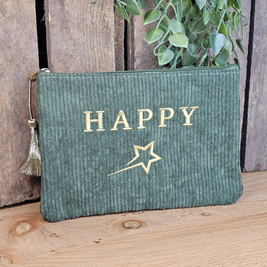 Pochette HAPPY kaki