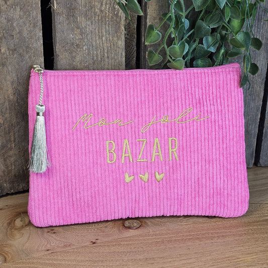 Pochette "Mon joli bazar" rose
