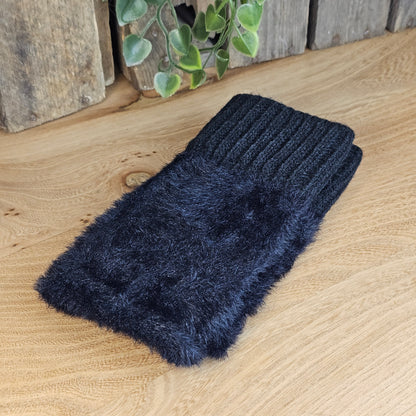 Mitaine style fourrure noire