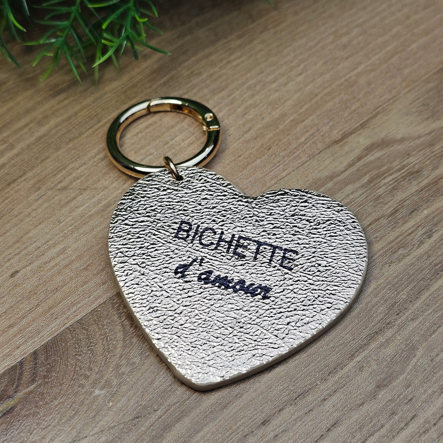 Porte-clés "Bichette d'amour" rose gold