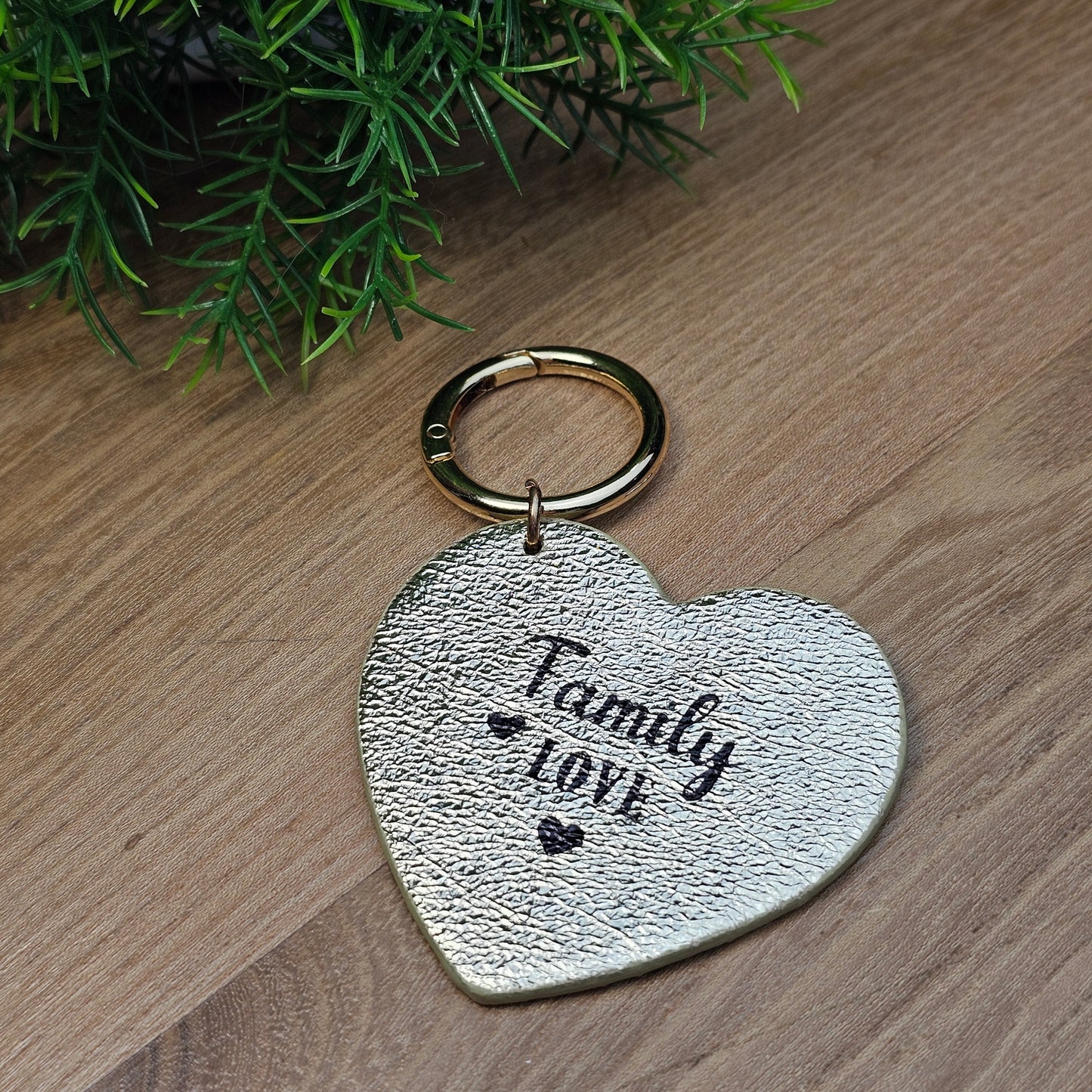 Porte-clés "Family love" doré