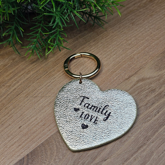 Porte-clés "Family love" doré