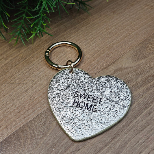 Porte-clés "Sweet Home" doré