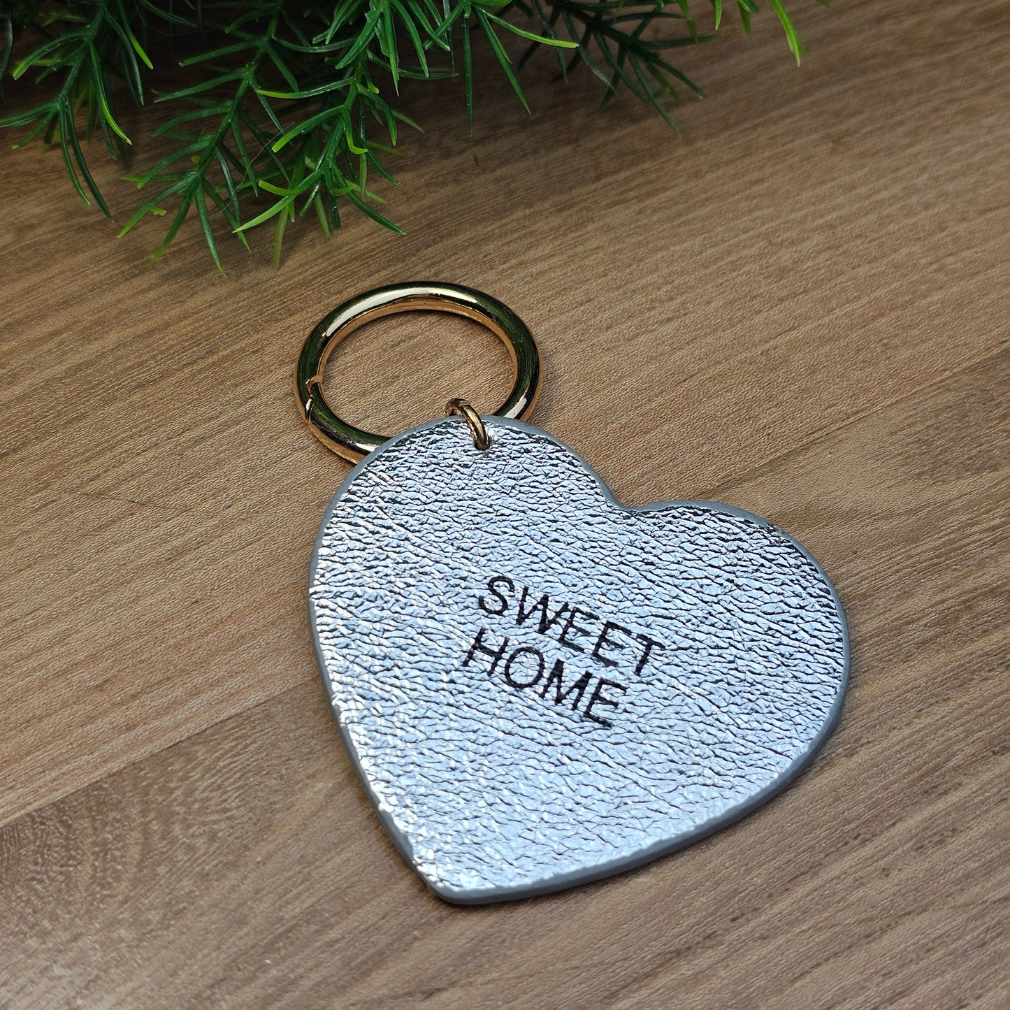 Porte-clés "Sweet Home" argenté