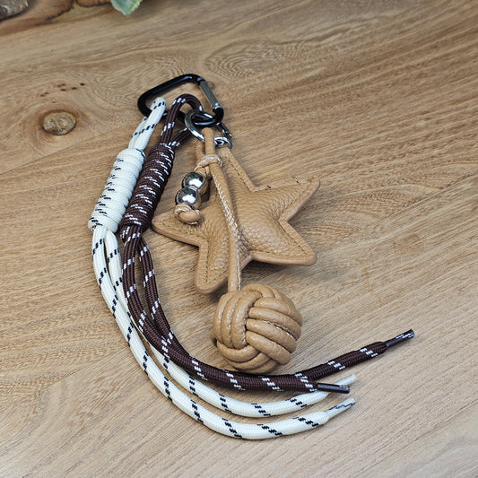 Porte-clés grigri étoile camel